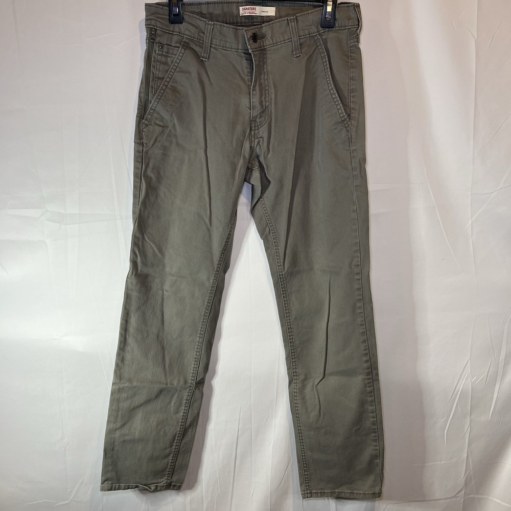 Levis Pants Men's 30x32 Beige Brown Athletic Signature Mid Rise Zipper Pocket